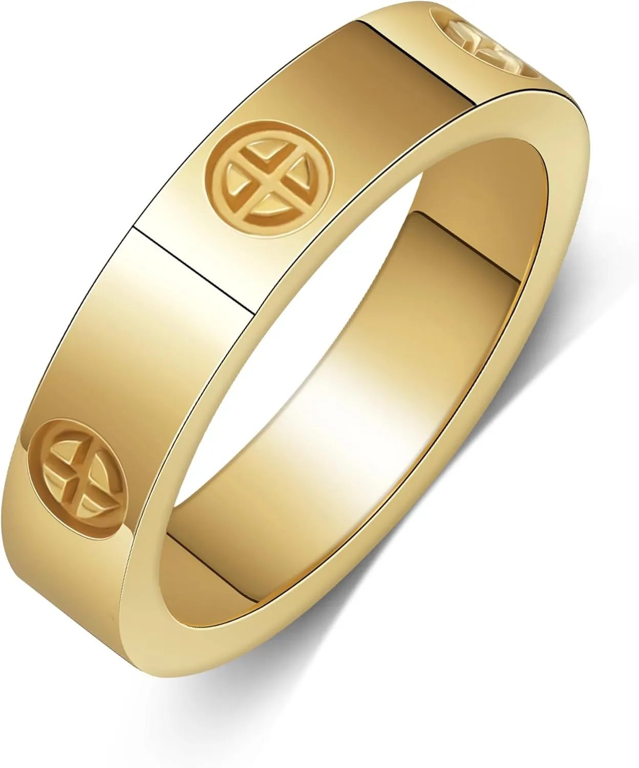 Love Rings, Stainless Steel Ring Couple Friendship Rings Cross fashion Rings Screw Design Promise Ring Wedding Mother's Day Jewelry for Women Men