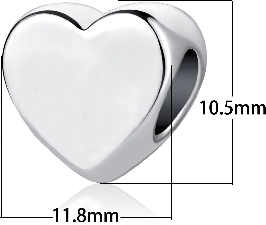 Love You Forever Pink Heart Bead Charm Compatible with Pandora Bracelets For Family Women Daughter Sisters Auntie Grandma