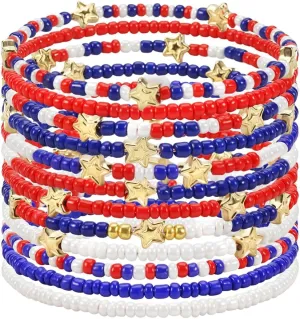Mardi Gras Stackable Beaded Bracelets for Women Carnival Bracelet Jewelry