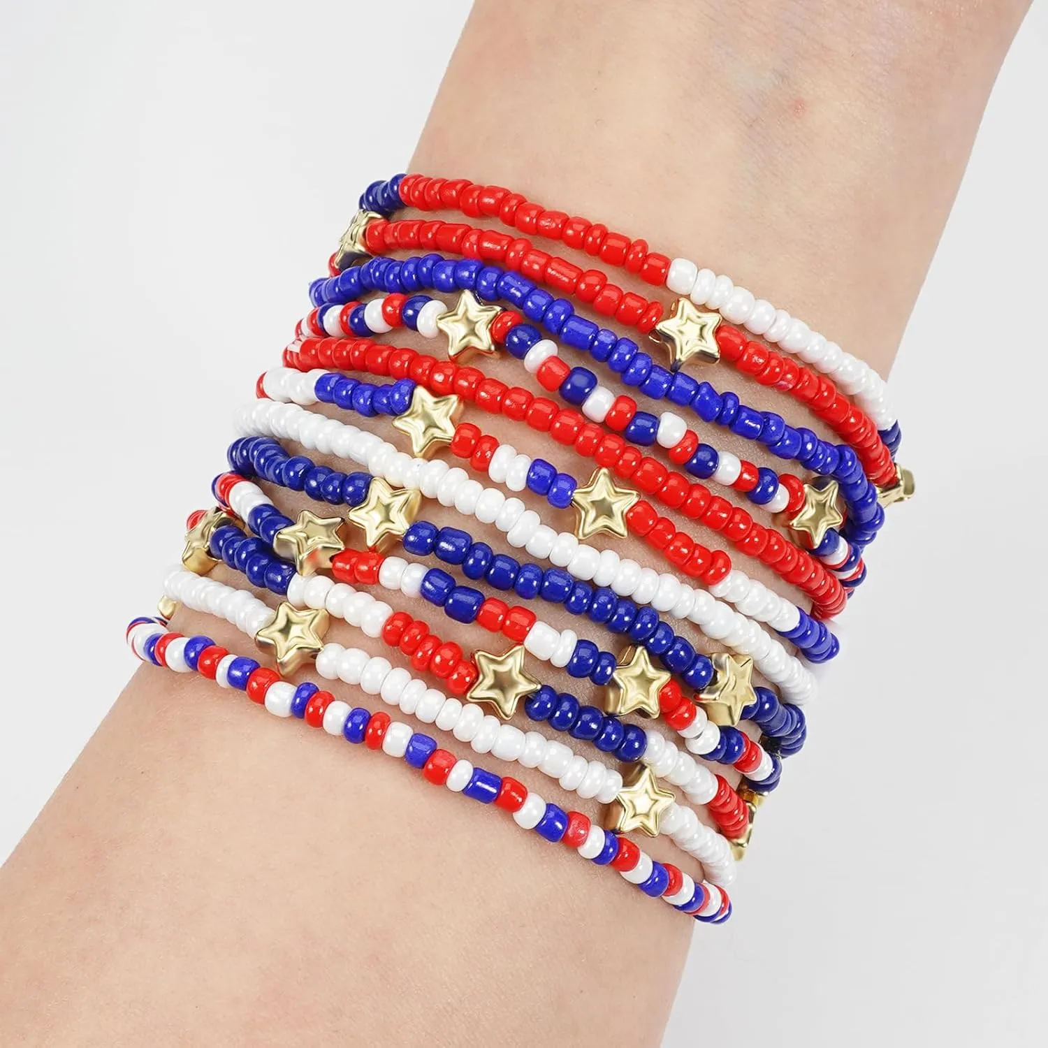 Mardi Gras Stackable Beaded Bracelets for Women Carnival Bracelet Jewelry