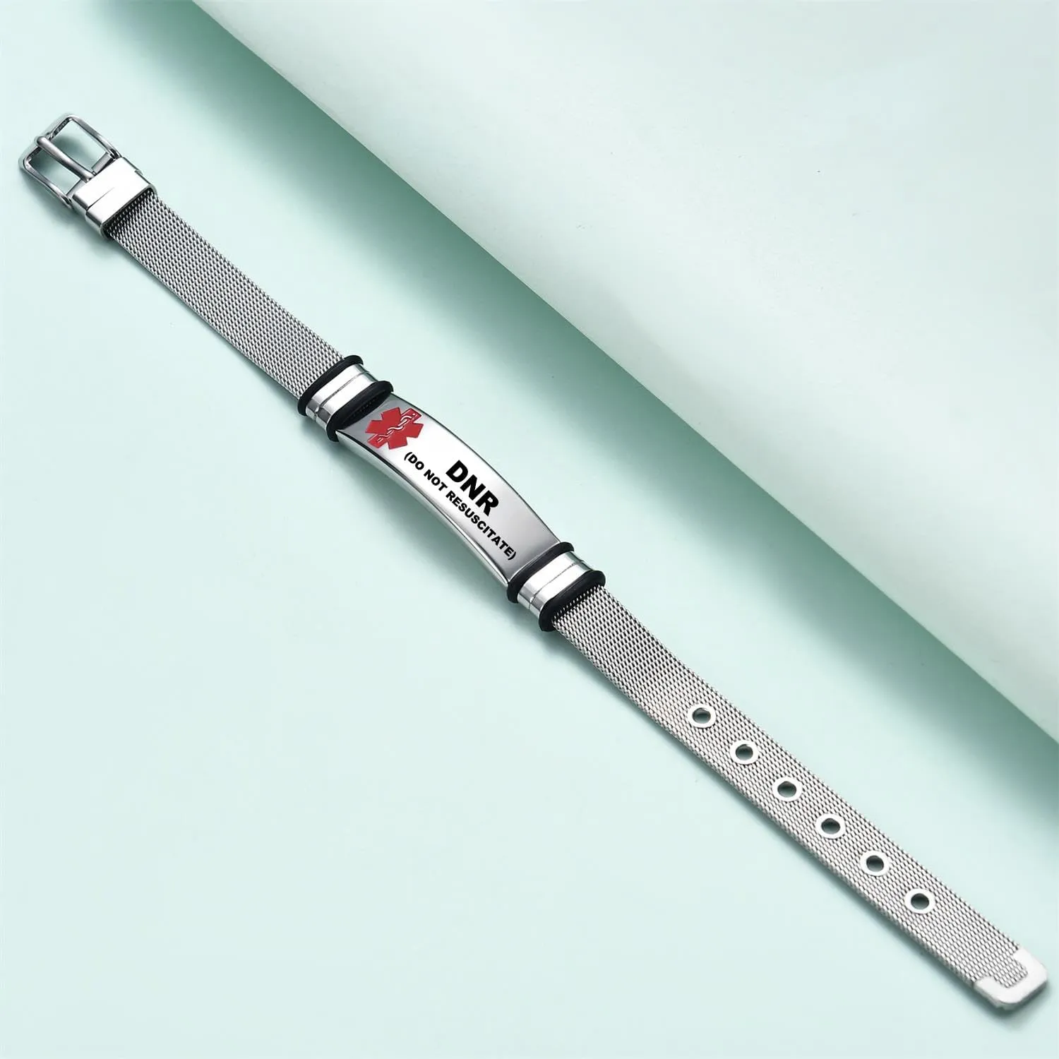 Medical Alert Bracelets for Men, Strong Durable Stainless Bracelet Medical Id Bracelets with Free Laser Engraving,Adjustable Wristband Dual-Side Engraving