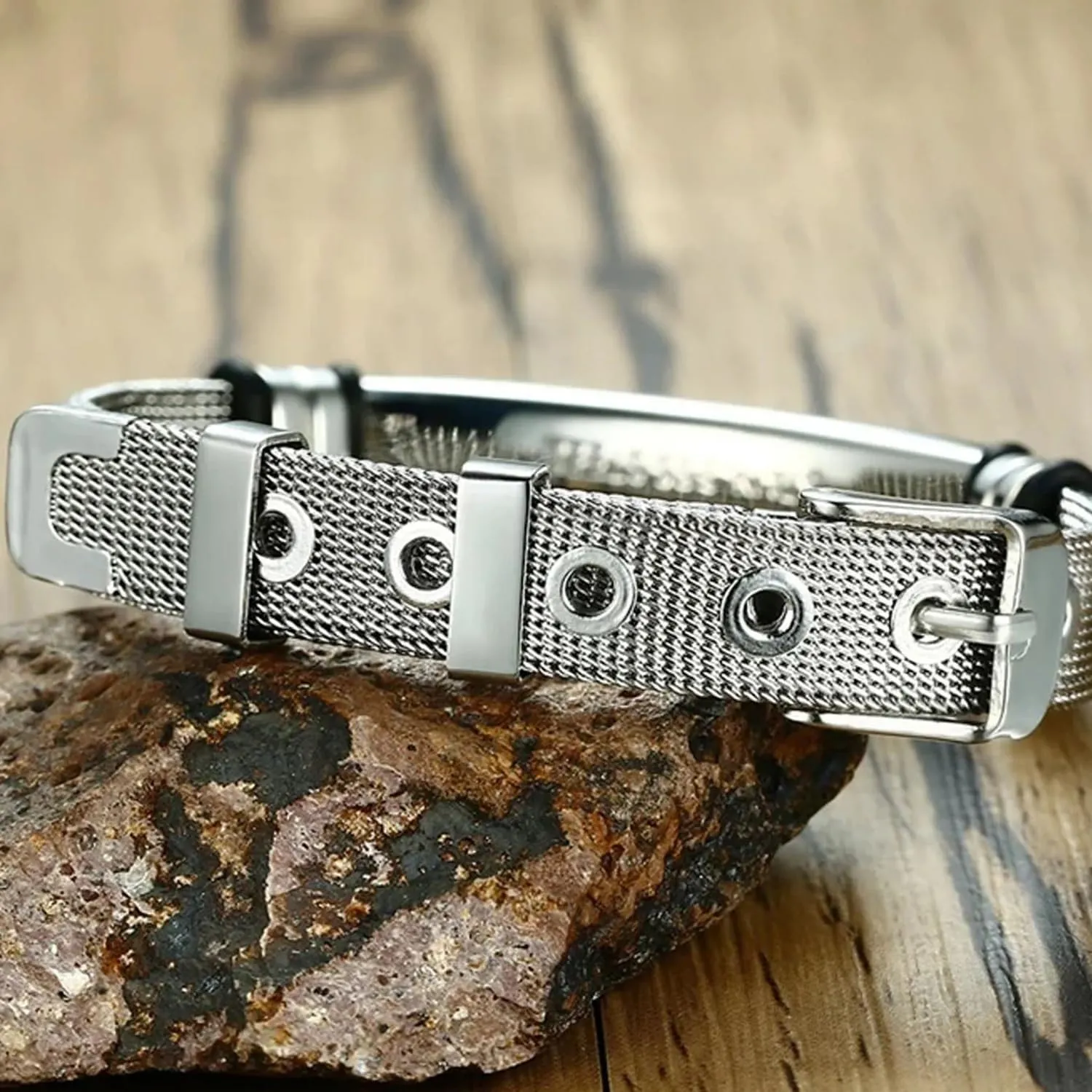Medical Alert Bracelets for Men, Strong Durable Stainless Bracelet Medical Id Bracelets with Free Laser Engraving,Adjustable Wristband Dual-Side Engraving