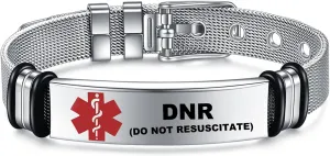 Medical Alert Bracelets for Men, Strong Durable Stainless Bracelet Medical Id Bracelets with Free Laser Engraving,Adjustable Wristband Dual-Side Engraving