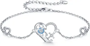 MEDWISE Anchor Anklet Bracelets 925 Sterling Silver Anchor Jewelry Nautical Adjustable Bracelets Navy Wife Jewelry Gifts for Women Daughter 2025 Graduation Gifts for Her