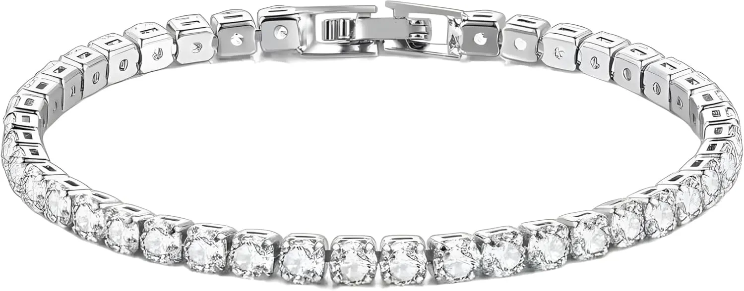 Moissanite bracelets for women 4mm D Color Moissanite Tennis Bracelets 4 Prong Setting Classic Women Man Jewelry s925 Sliver Bracelet-N04