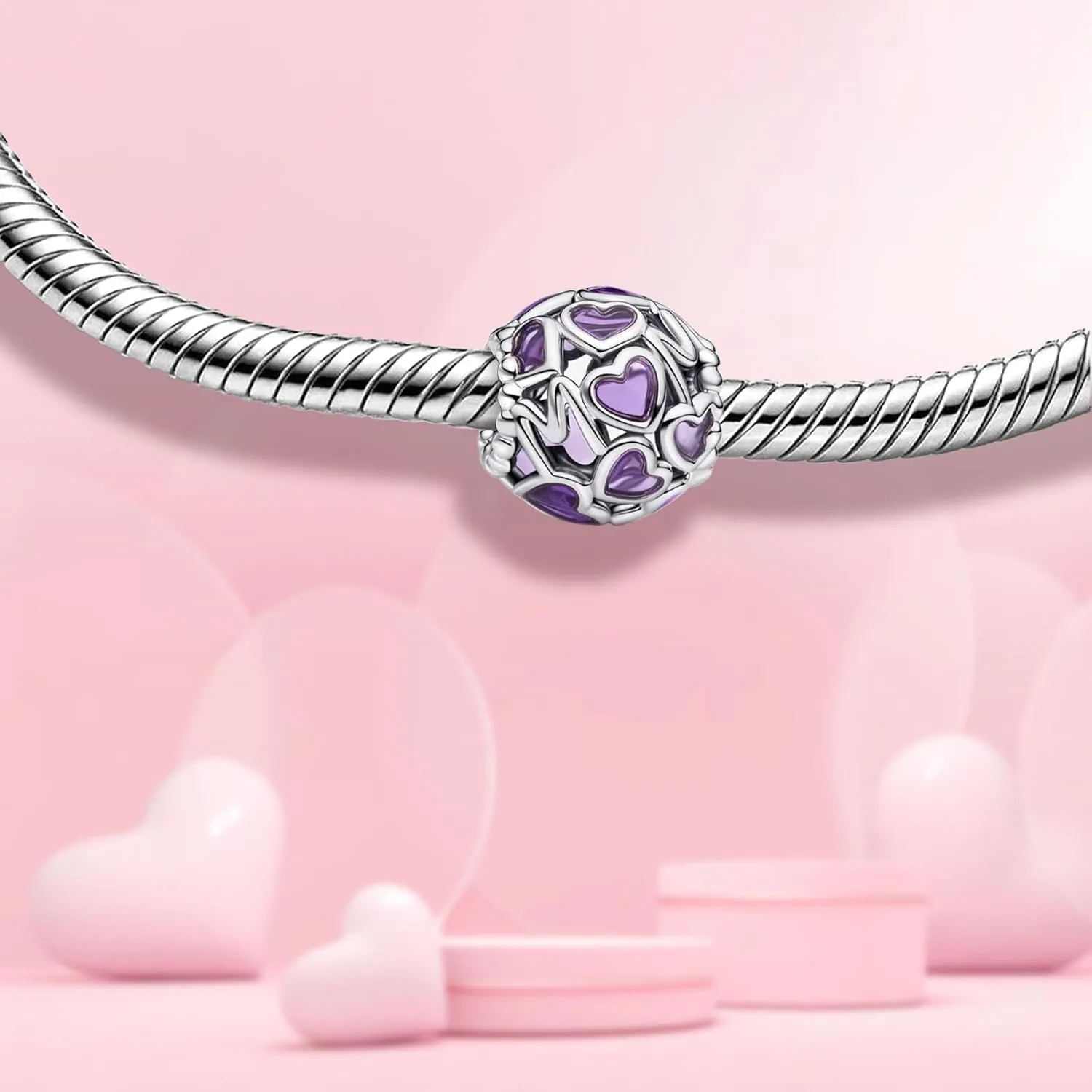 Mom Heart Family Charms Bead for Bracelets and Necklaces 925 Sterling Silver For Women Jewelry Present