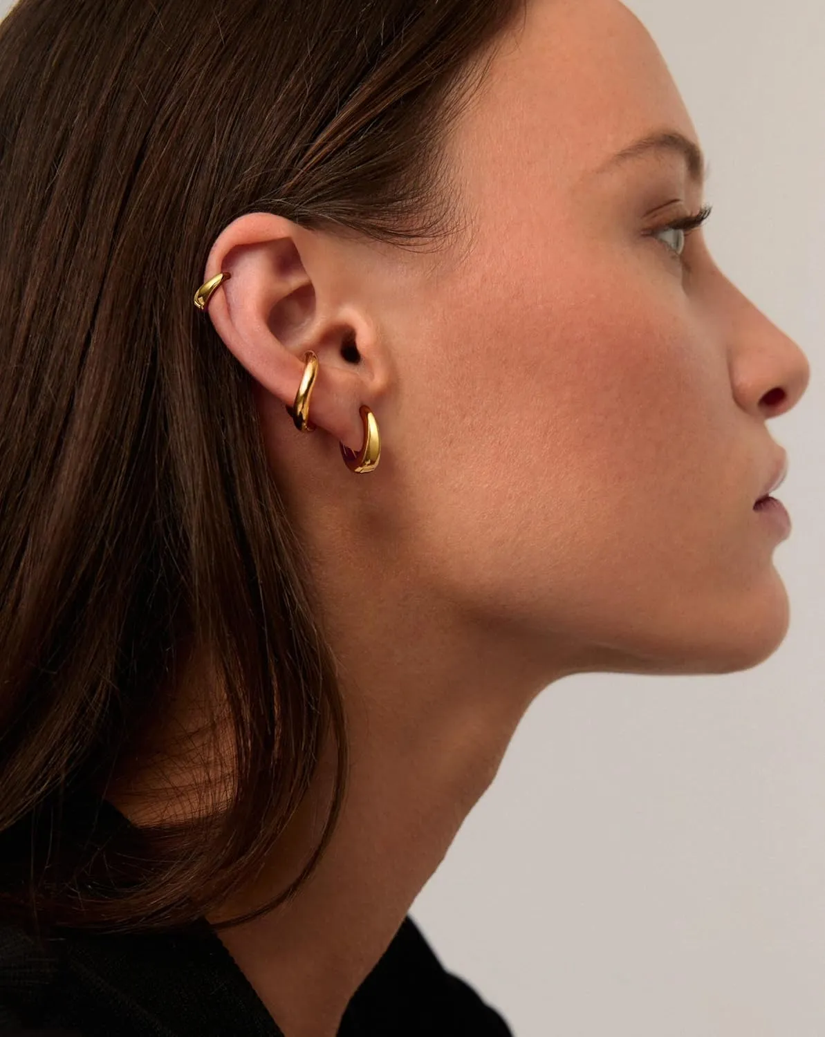 Moodear Thin Chunky Ear Cuffs Non Piercing for Women - Dainty 14K Gold Plated/Sterling Silver Cuff Earrings Trendy Cubic Zirconia Huggie Hoop Cartilage Earring Jewelry Gifts