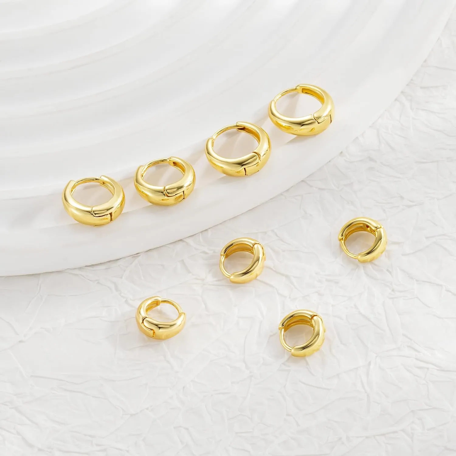 Moodear Thin Chunky Ear Cuffs Non Piercing for Women - Dainty 14K Gold Plated/Sterling Silver Cuff Earrings Trendy Cubic Zirconia Huggie Hoop Cartilage Earring Jewelry Gifts