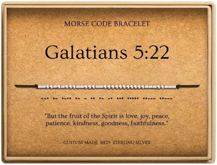 Morse Code Bracelets for Women, Christian Bible Verse Bracelets, Scripture S925 Sterling Silver Inspirational Faith Jewelry, Religious Gifts for Women