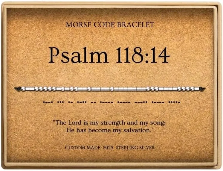 Morse Code Bracelets for Women, Christian Bible Verse Bracelets, Scripture S925 Sterling Silver Inspirational Faith Jewelry, Religious Gifts for Women