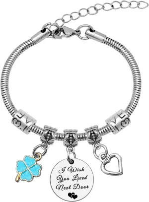 Mwphuy Best Friend Bracelets for Women Long Distance Gifts Friendship Gifts for Friend Soul Sister BFF Bestie Colleague Her Bangle Bracelets Going Away Gift Christmas Graduation Birthday Gifts