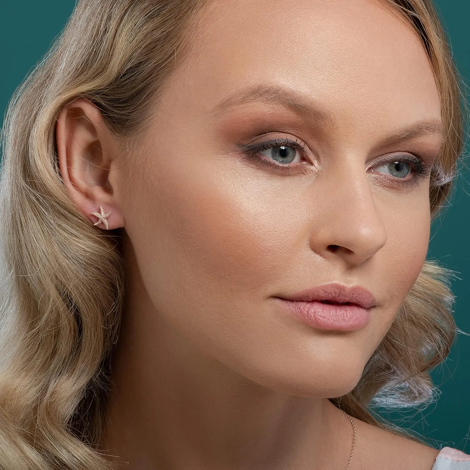 Namana Starfish Stud Earrings for Women. Brushed Finish Sea Star Jewelry for Women. Cute Stud Earrings for Women. Unique Ocean Jewelry with Gift Box.