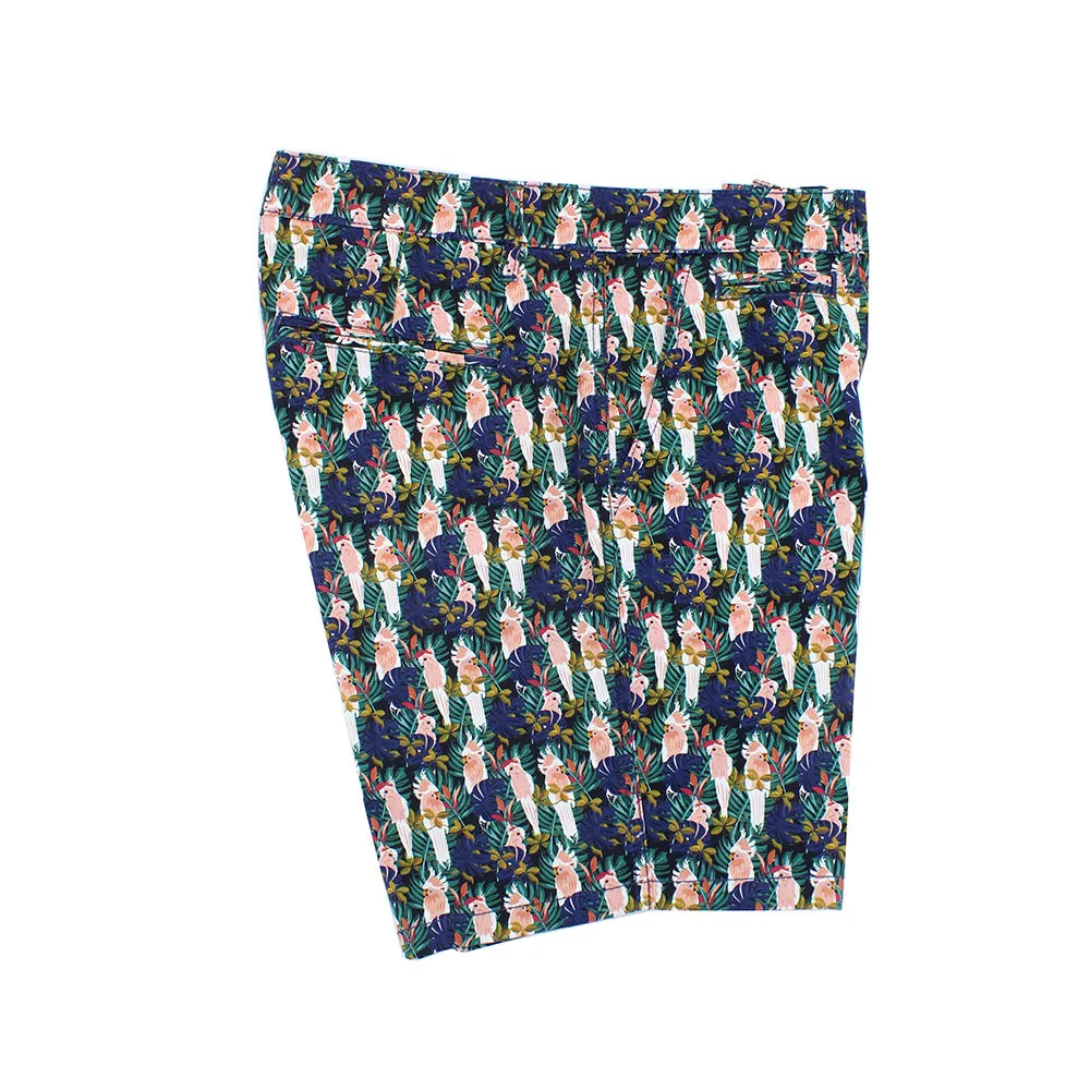 Navy Tropical Print Shorts