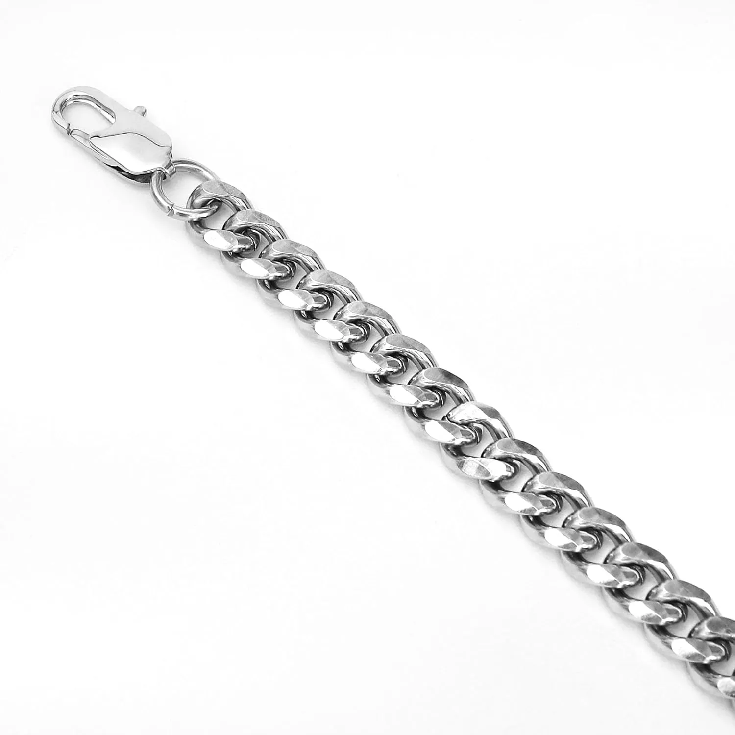 NEWITIN 7 Pieces Silver Jewelry Set for Men Stainless Steel Cuban Link Necklace Bracelet Vintage Ring Cuban Jewelry Set for Men Women
