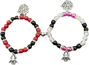 NIQIPOK Spider Bracelets for Couple Bracelets Spider Web Bracelet Relationship Friendship Promise Bracelet for Women Couple Best Friends Valentine's Day Halloween Jewelry Gift