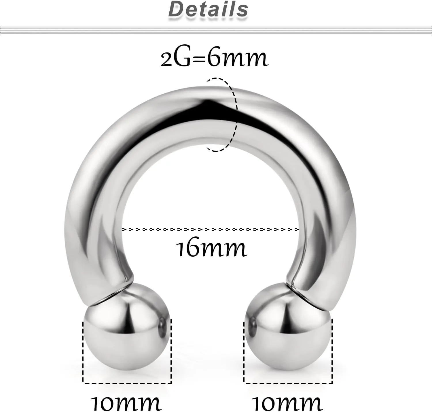 Ocptiy 2G 4G 6G 8G Titaniumm Septum Rings Medical Implant Grade Gauges Tunnels Earring Stretching kit Hypoallergenic Septum Nose Ring Ear Hoop Earring Piercing Jewelry Women Men 12mm 14mm 16mm
