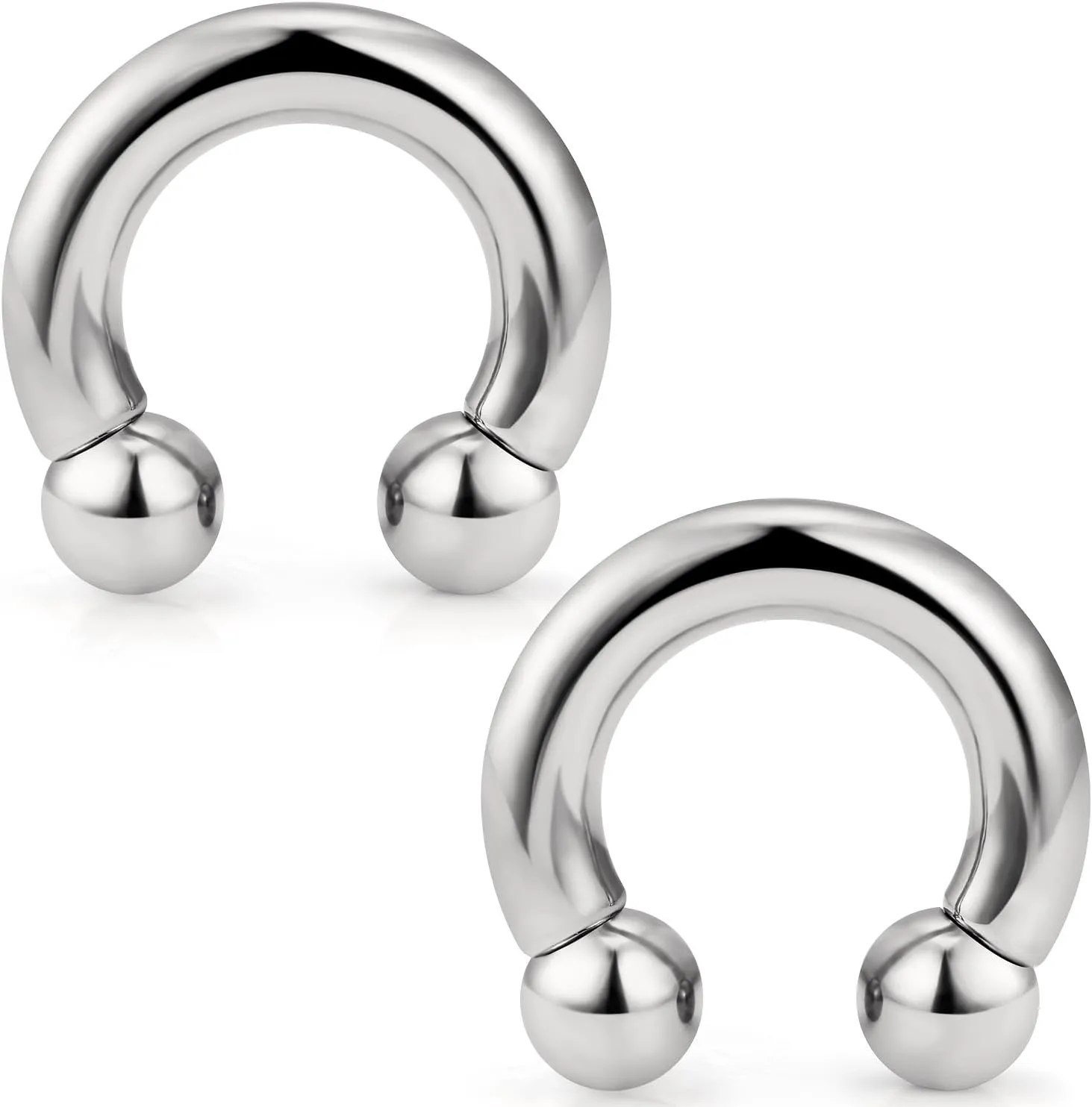 Ocptiy 2G 4G 6G 8G Titaniumm Septum Rings Medical Implant Grade Gauges Tunnels Earring Stretching kit Hypoallergenic Septum Nose Ring Ear Hoop Earring Piercing Jewelry Women Men 12mm 14mm 16mm