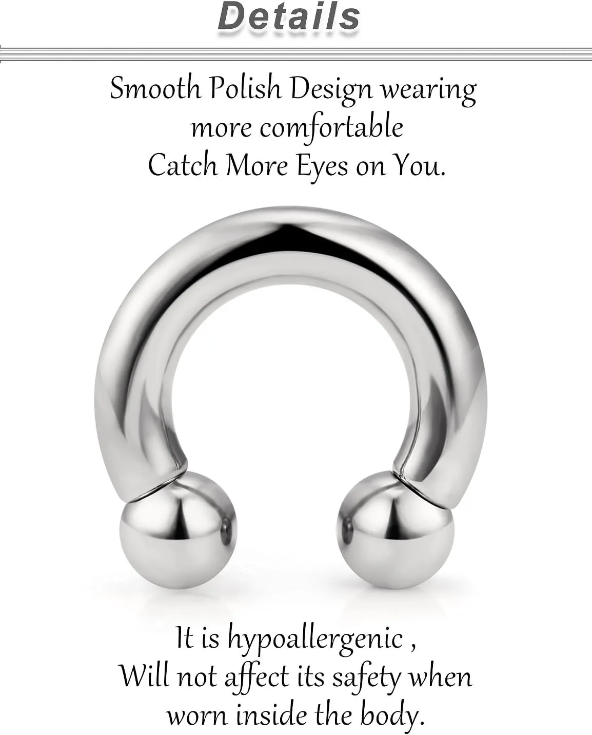 Ocptiy 2G 4G 6G 8G Titaniumm Septum Rings Medical Implant Grade Gauges Tunnels Earring Stretching kit Hypoallergenic Septum Nose Ring Ear Hoop Earring Piercing Jewelry Women Men 12mm 14mm 16mm