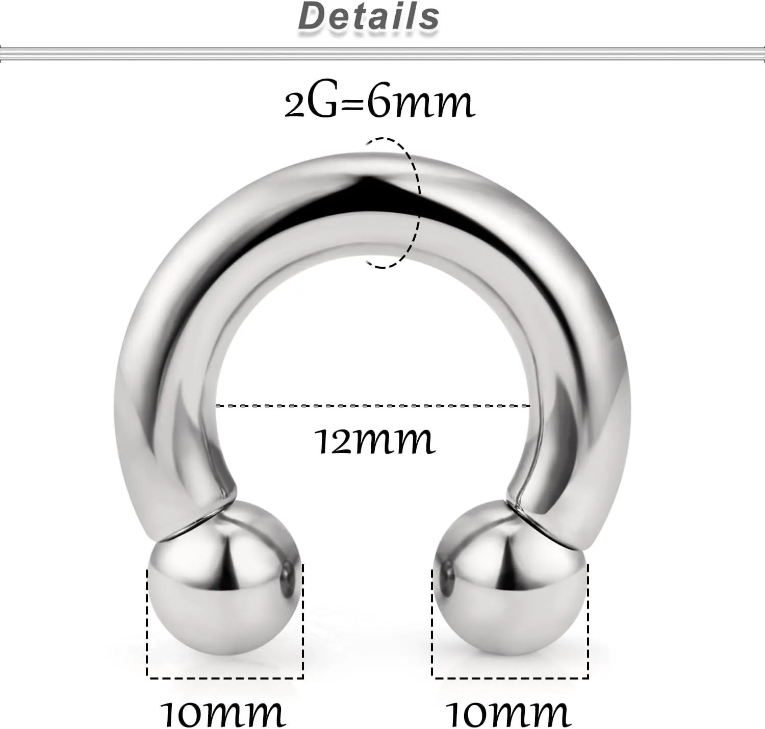 Ocptiy 2G 4G 6G 8G Titaniumm Septum Rings Medical Implant Grade Gauges Tunnels Earring Stretching kit Hypoallergenic Septum Nose Ring Ear Hoop Earring Piercing Jewelry Women Men 12mm 14mm 16mm