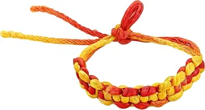 Orange & yellow Bracelets for Women Men Handmade Braided Good Luck Bracelet Rope Cord Thread Friendship Bracelet Adjustable String Minimalist Jewelry, Small