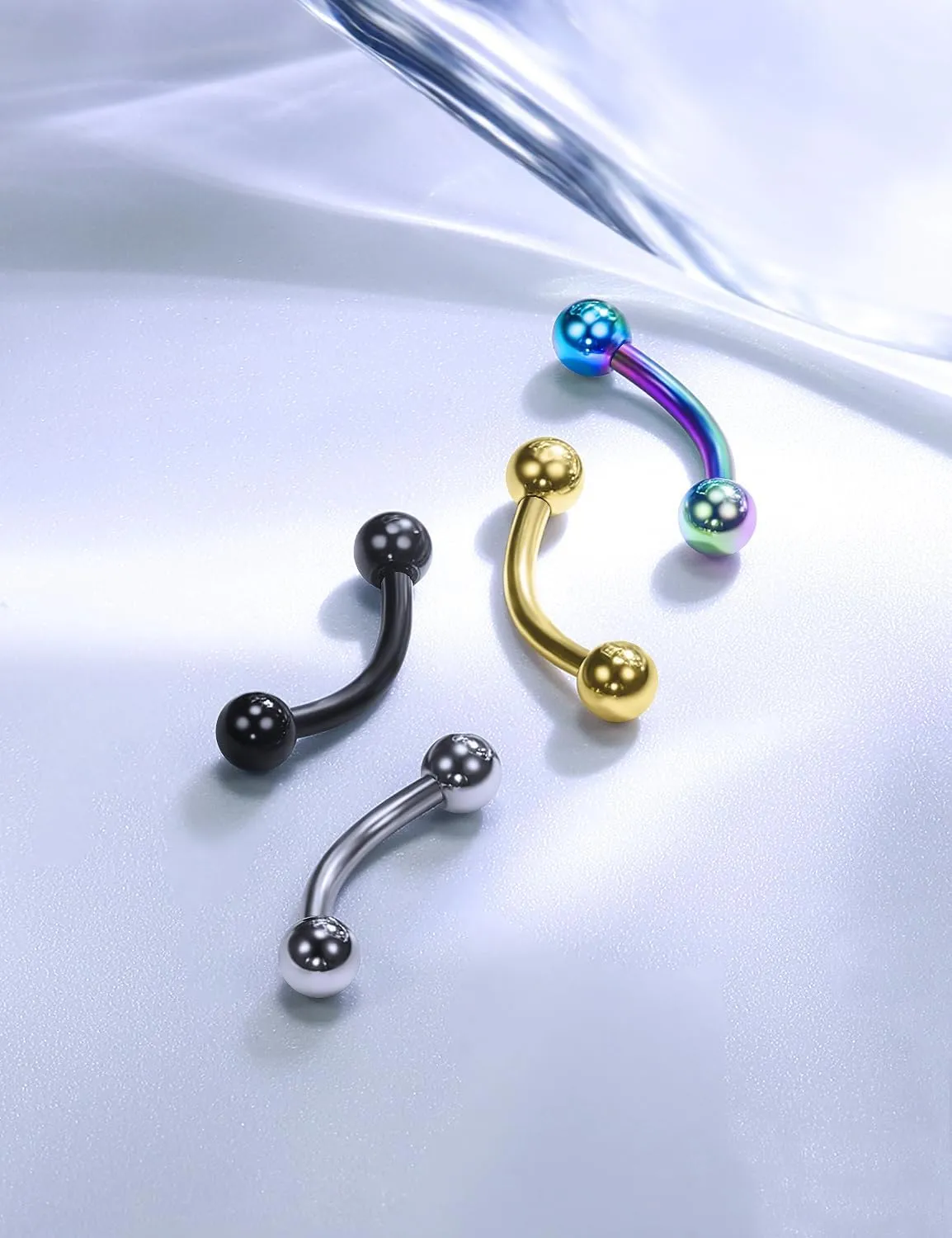 Oufksiyy Eyebrow Piercing Jewelry 16G 14G Surgical Steel Snake Eyes Tongue Piercing,Lip Rings,Rook Piercing Jewelry,Eyebrow Rings,Snake Eyes Tongue Rings,Lip Piercing Jewelry,Rook Earrings Gift
