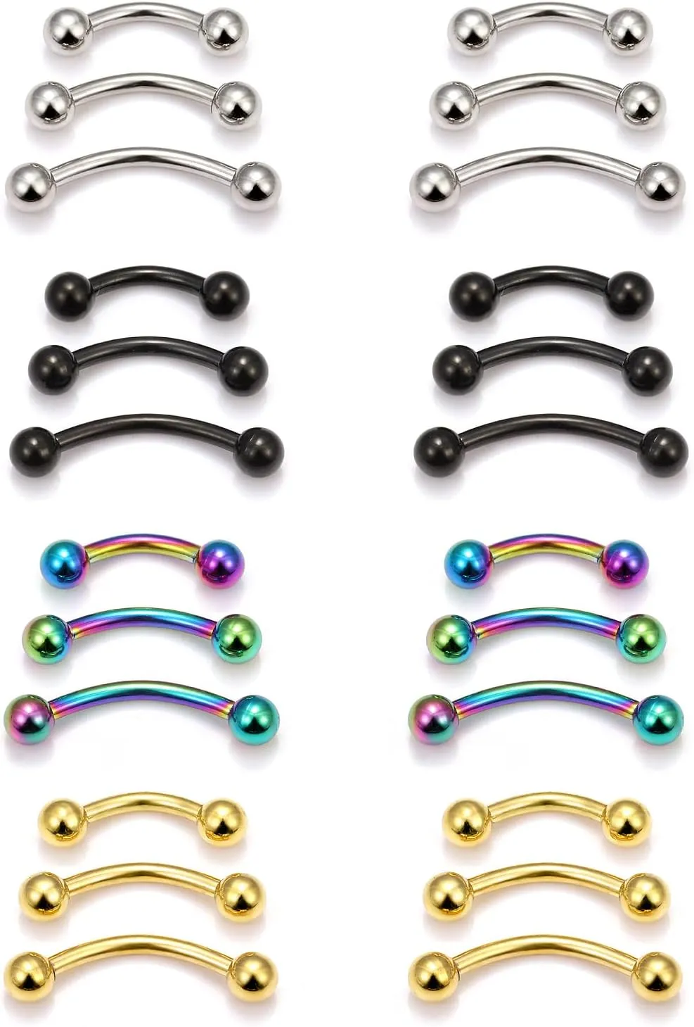 Oufksiyy Eyebrow Piercing Jewelry 16G 14G Surgical Steel Snake Eyes Tongue Piercing,Lip Rings,Rook Piercing Jewelry,Eyebrow Rings,Snake Eyes Tongue Rings,Lip Piercing Jewelry,Rook Earrings Gift