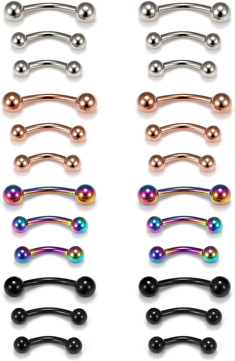 Oufksiyy Eyebrow Piercing Jewelry 16G 14G Surgical Steel Snake Eyes Tongue Piercing,Lip Rings,Rook Piercing Jewelry,Eyebrow Rings,Snake Eyes Tongue Rings,Lip Piercing Jewelry,Rook Earrings Gift