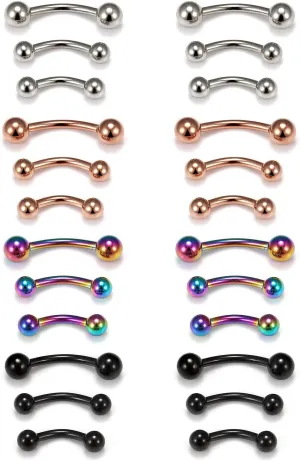 Oufksiyy Eyebrow Piercing Jewelry 16G 14G Surgical Steel Snake Eyes Tongue Piercing,Lip Rings,Rook Piercing Jewelry,Eyebrow Rings,Snake Eyes Tongue Rings,Lip Piercing Jewelry,Rook Earrings Gift