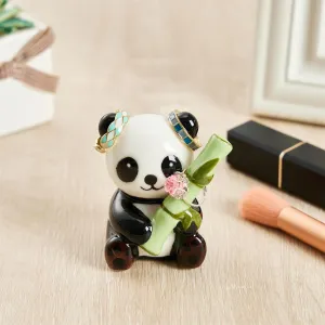 Panda Gifts Panda Ring Holder, Ceramic Jewelry Holder Preppy Room Decor Statues, Cute Gifts for Mom Nana Aunt Sister Friend