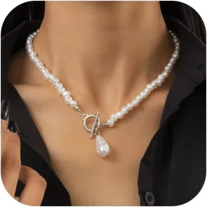 Pearl Y Lariat Necklace for Women - Long Bead Necklaces, Adjustable Drop Necklace, Trendy Fashion Jewelry