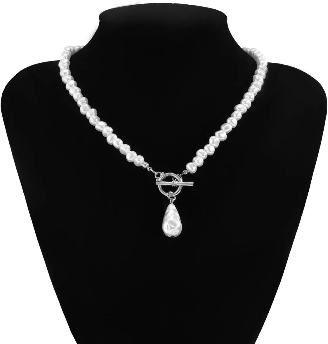 Pearl Y Lariat Necklace for Women - Long Bead Necklaces, Adjustable Drop Necklace, Trendy Fashion Jewelry
