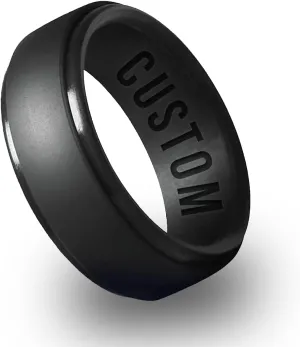 Personalized Silicone Wedding Ring Engagement Ring Silicone Rubber Wedding Bands for Men Women Custom Engraved Couples Rings