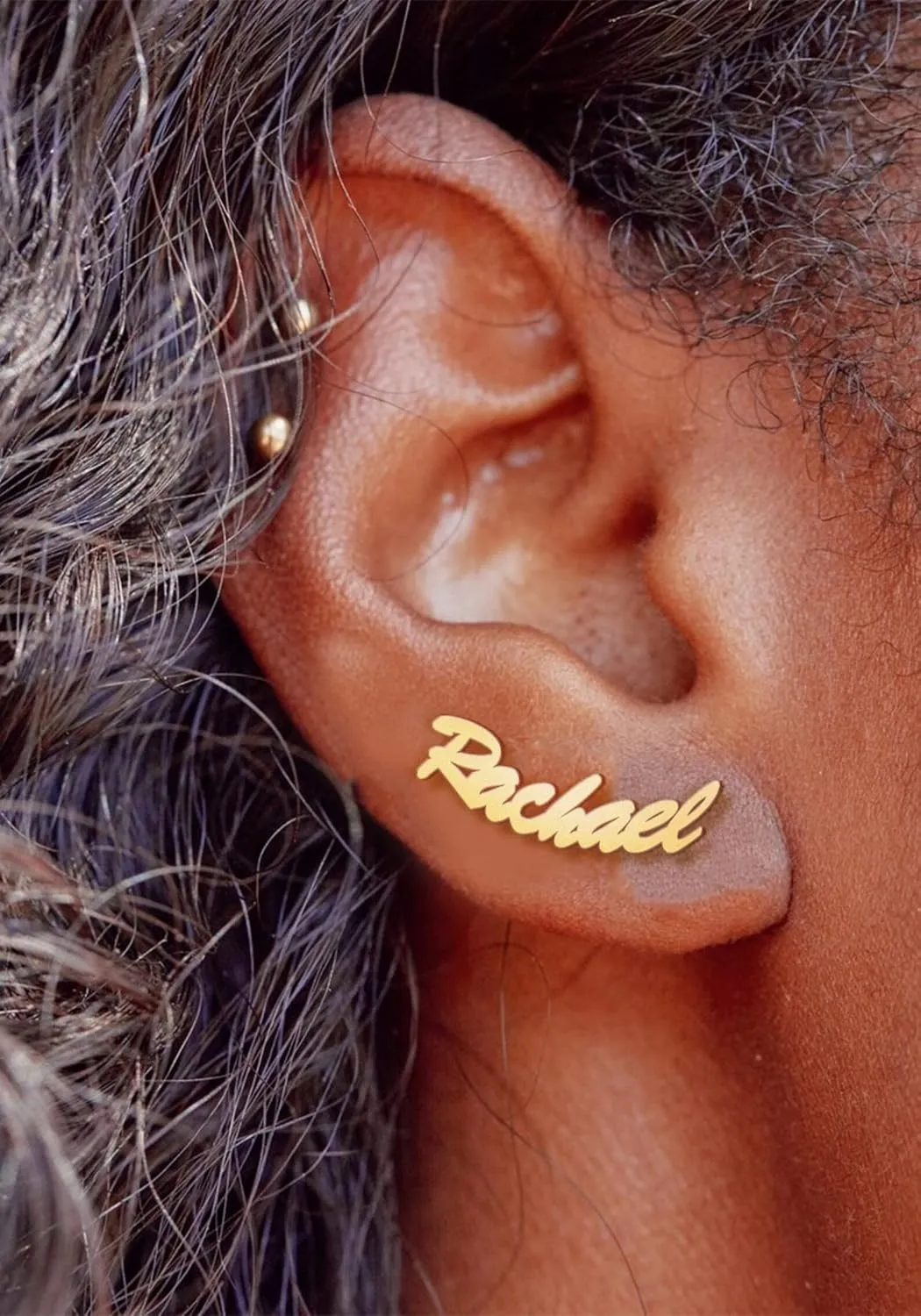 PicturesOnGold.com Custom Personalized Name Earrings - Solid Gold/Sterling Silver - Amazing Gift for Women - Made in The USA