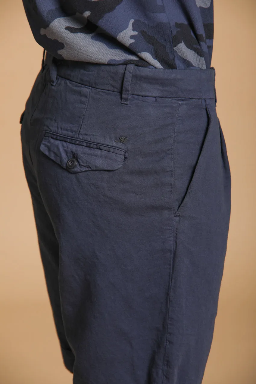 Pinces 22 Brocken bermuda chino uomo in misto cotone e canapa relaxed fit