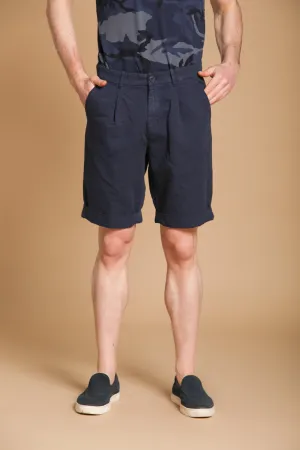 Pinces 22 Brocken bermuda chino uomo in misto cotone e canapa relaxed fit