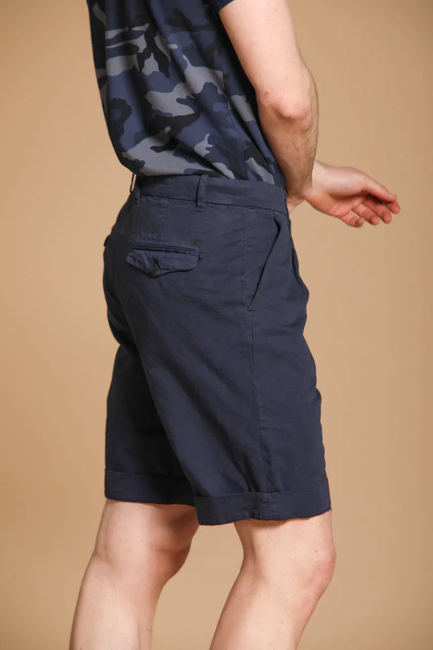Pinces 22 Brocken bermuda chino uomo in misto cotone e canapa relaxed fit