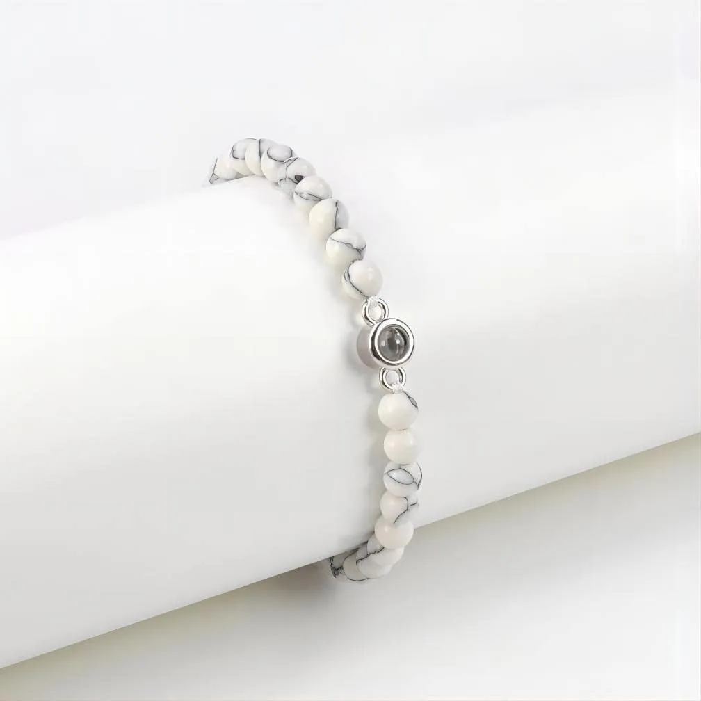 Pingyongchang 2Pcs Natural Stone Bracelets 100 Languages I Love You Bracelets Graduation Gifts,Couple's Memorial Gifts for Boyfriend,Girlfriend,My Love-Black and Pink