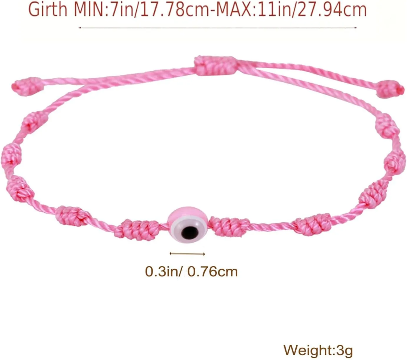 Pink String Evil Eye 7 Knot Lucky Bracelets Mexican Braclets Red Braided Black Rope San Judas Bracelet Virgin Mary Amulet Gift for Women Men