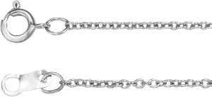 Platinum White 1mm Adjustable Solid Cable Chain Necklace Fine Jewelry for Women Gifts for Her, 16-18"