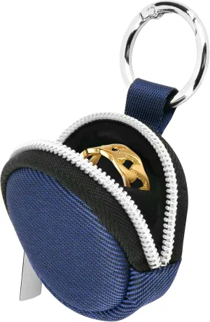 Portable Ring Organizer Case with Keychain, Traveling Ring Holder Storage Bag, Anti-Lost Keychain Container for Rings, Jewelry (1, Dark Blue)