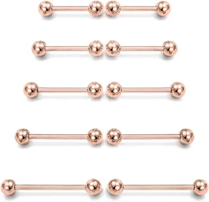Prjndjw 14G Surgical Steel Straight Barbell - Tongue & Nipple Rings for Women & Men - Length 12MM, 14MM, 16MM, 18MM, 22mm - Piercing Jewelry