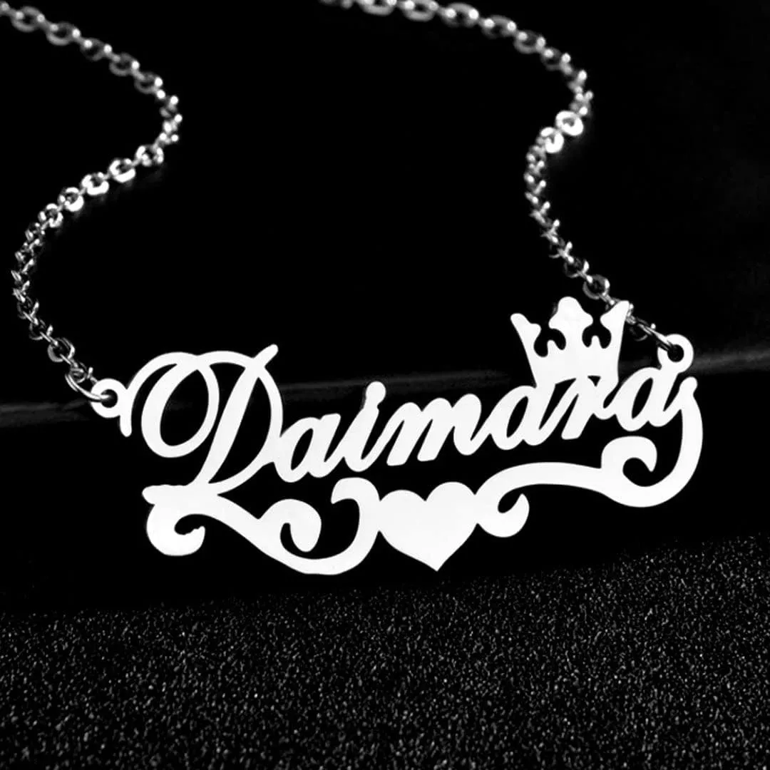 Pugster Custom Name Necklace Customizable Name Necklace for Women Name Plate Necklaces with Names Sterling Silver