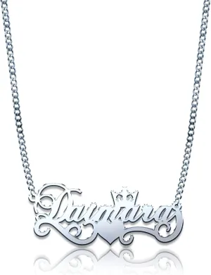 Pugster Custom Name Necklace Customizable Name Necklace for Women Name Plate Necklaces with Names Sterling Silver