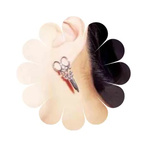 Punk Scissors Stud Earrings Silver Barber Earrings Minimalist Petite Earrings Personalized Earrings for Women Hair Stylist Gifts (Silver)