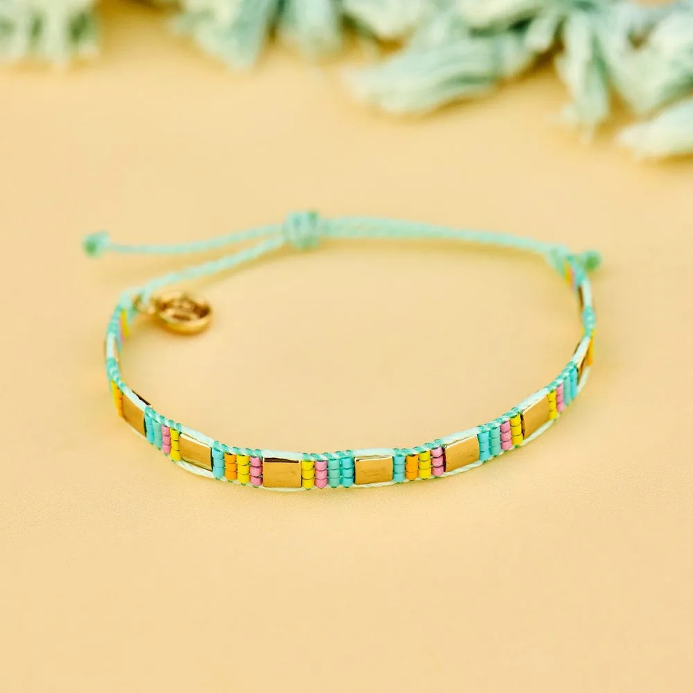 Pura Vida Bracelets Sunset Beach Woven Bracelet - Seafoam