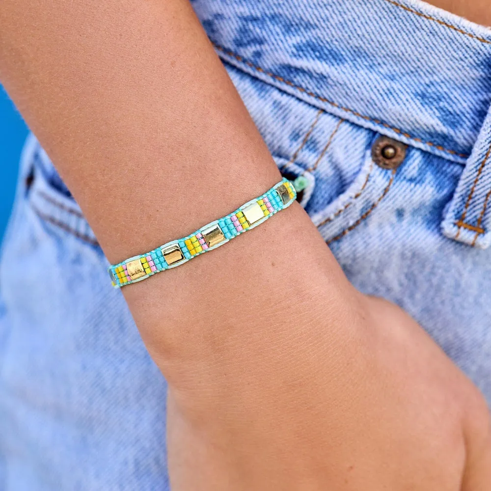 Pura Vida Bracelets Sunset Beach Woven Bracelet - Seafoam