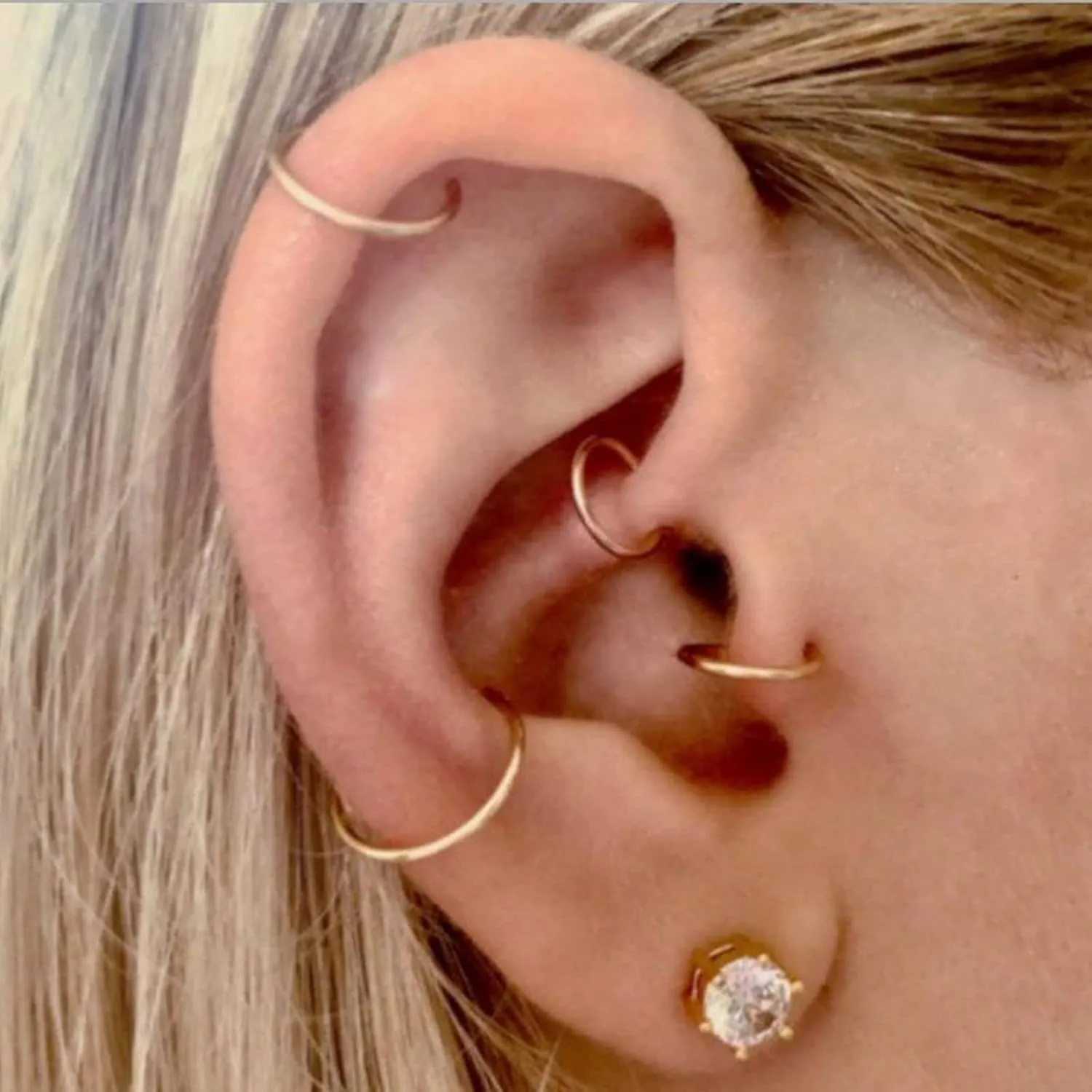 QWALIT Nose Rings - Double Hoop Nose Rings for Single Piercing