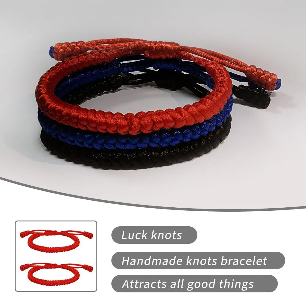 Red Bracelets for Women Protection Red Protection Bracelet Valentines Gift Red String Bracelet String Men 2PCS Valentines Day Gift for Couple Friend Gifts for Women Birthday Gifts Red Blue Black
