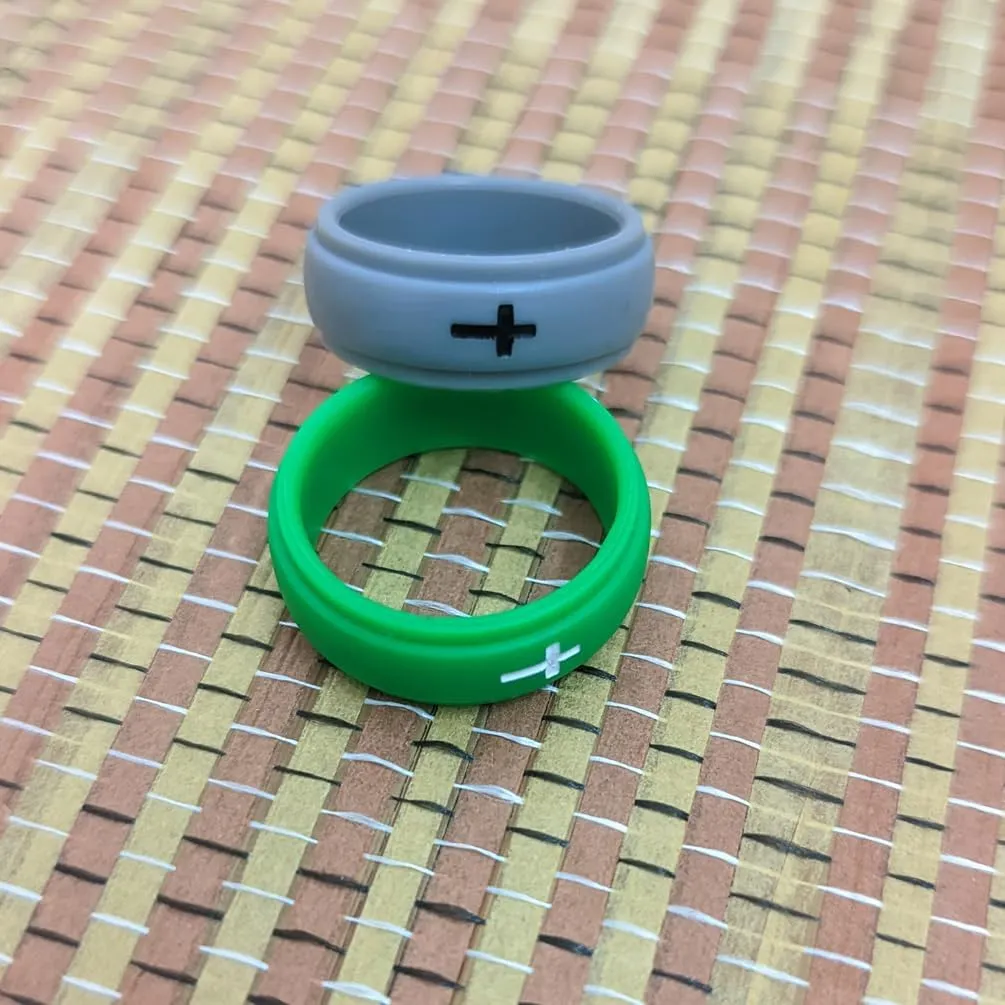 Religious Cross Christian Silicone Rings 8mm Breathable Silicone Rubber Ladder Silicone Wedding Band Engagement Rings Bible Verse Quote Faith Inspirational Rings Gift for Men Women