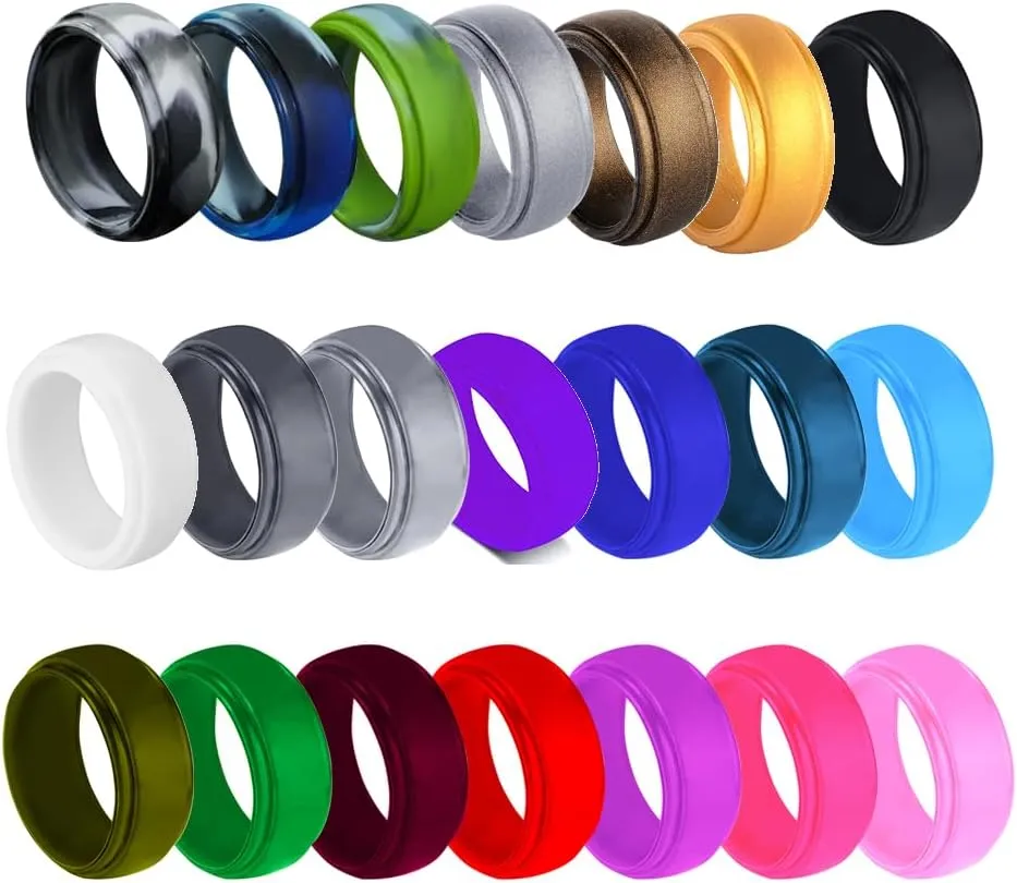 Religious Cross Christian Silicone Rings 8mm Breathable Silicone Rubber Ladder Silicone Wedding Band Engagement Rings Bible Verse Quote Faith Inspirational Rings Gift for Men Women